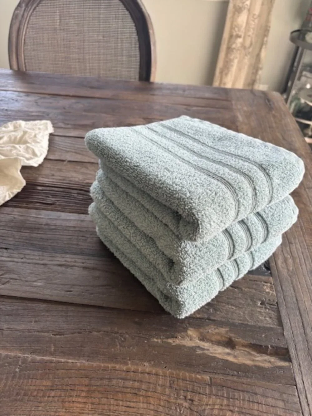 Fieldcrest Luxury 100% Cotton Light Blue Hand Towels, set of three - SALE!